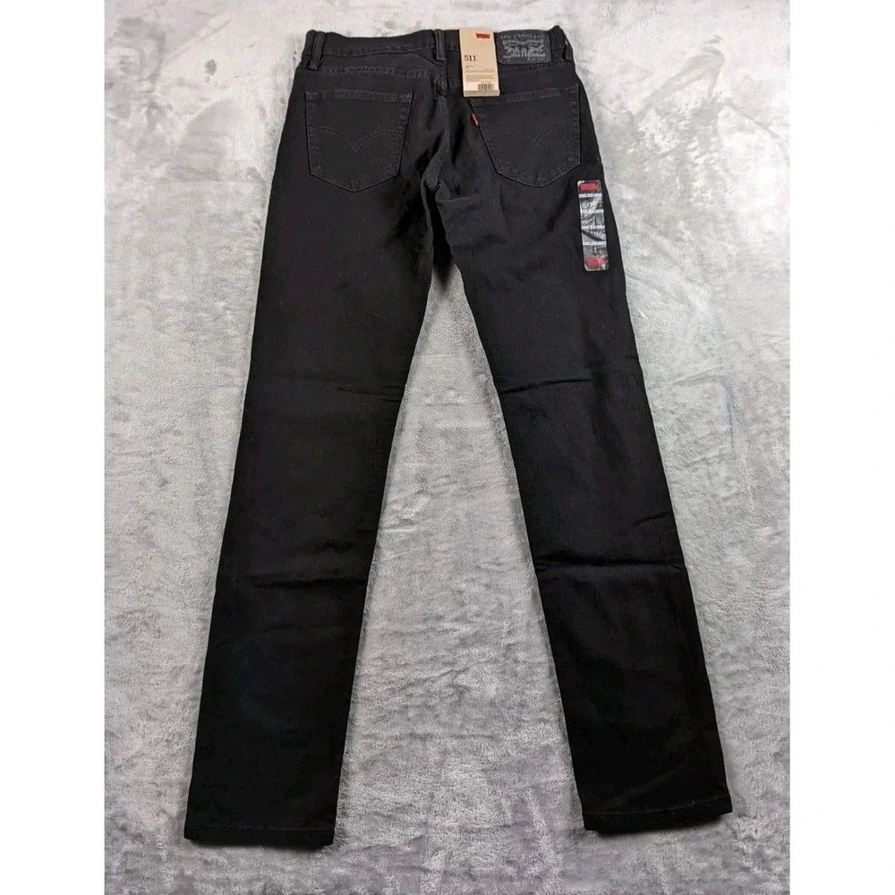 Levis 511 Jeans Mens 30x32 Black Slim Fit Tapered Stretch Denim Casual